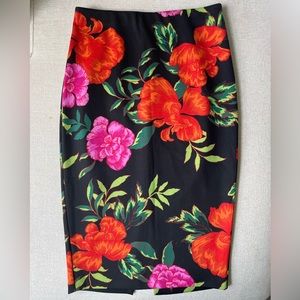 Express floral print pencil skirt